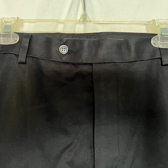 Roundtree & Yorke Comfort Classic Fit Flat Front Black Dress Pants 35 x 30 - Picture 4 of 5